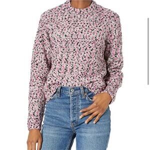 Ted Baker London Bbetsy pink black white cropped wool sweater size 5 or 14 NWT